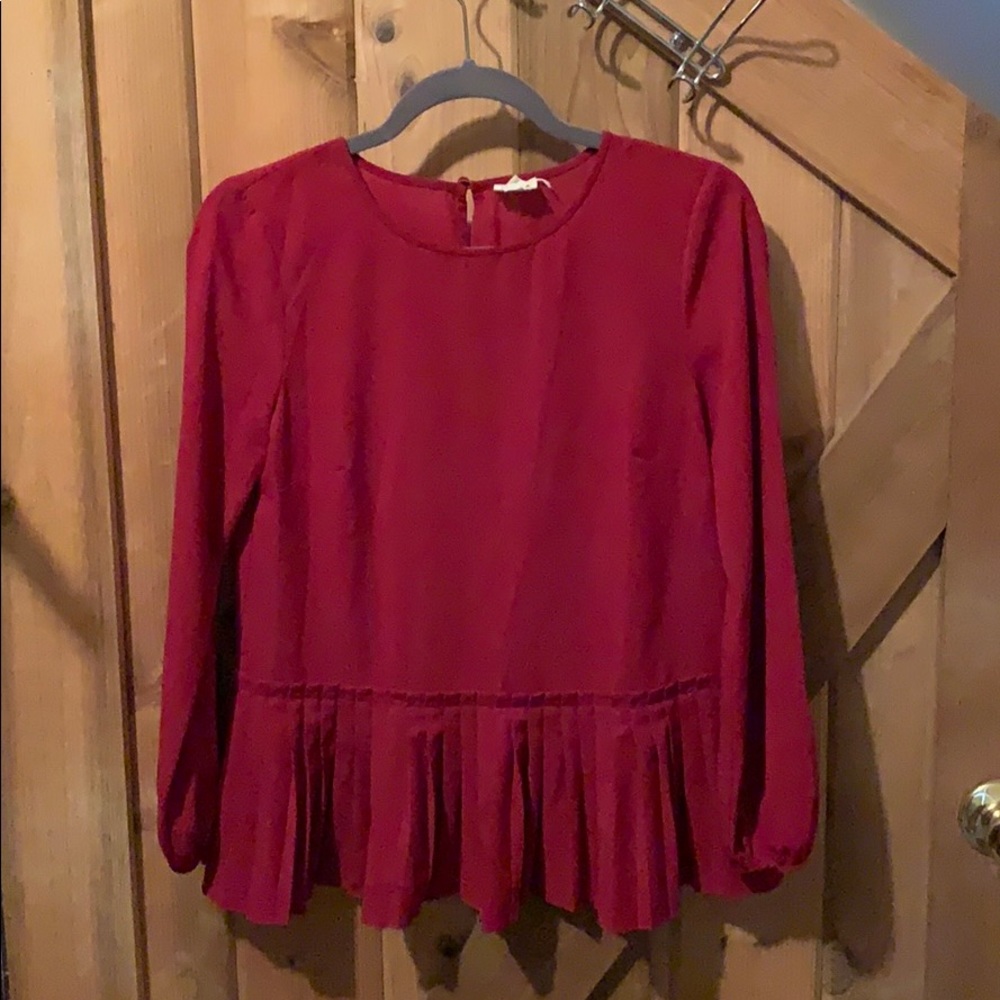 Jcrew Factory Red Peplum Blouse